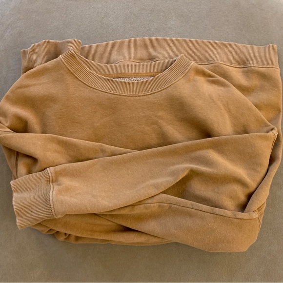 oversized tan crewneck sweatshirt - Picture 2 of 2